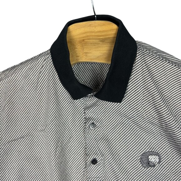 Vintage Slazenger Polo Shirt Men L Black & White Striped Gator Kreek Golf Course - Picture 4 of 10